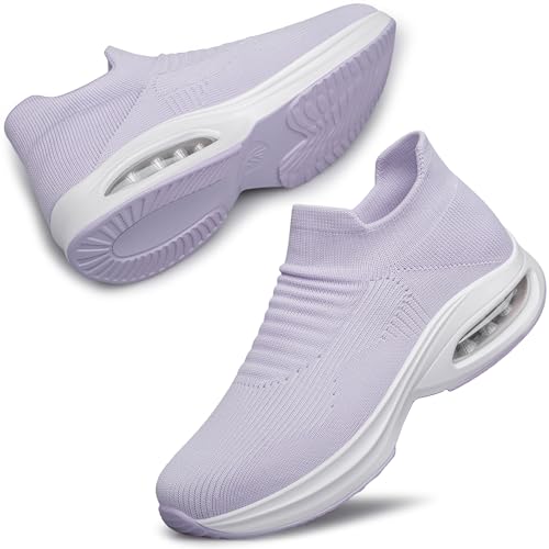 Image of DOUSSPRT Womens Walking Shoes Slip on Sock Air Cushion Sneakers | Non Slip Comfortable Fashion Casual Platform Breathable Tennis Lady Nurse Work Standing