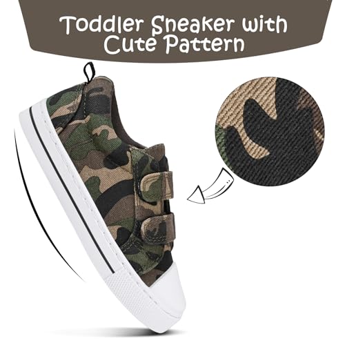 Image of K KomForme Toddler Shoes, Hook & Loop Canvas Sneakers for Boys and Girls | Slip-on, Lightweight, Comfortable