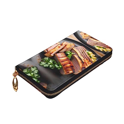 Golden Roast Long Zip Clutch Wallet - Unisex Phone Case with Credit Card Slots, Coin Compartment, Cash Slot3