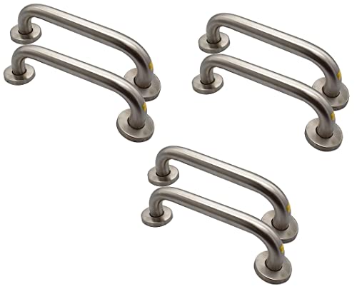 Image of RAB Grab Bar Handle Stainless Steel for Bathroom and Home Pack of 6-pcs (Code:- Hand Grab Bar, Finish:- Matt, Size:- 8 inch )