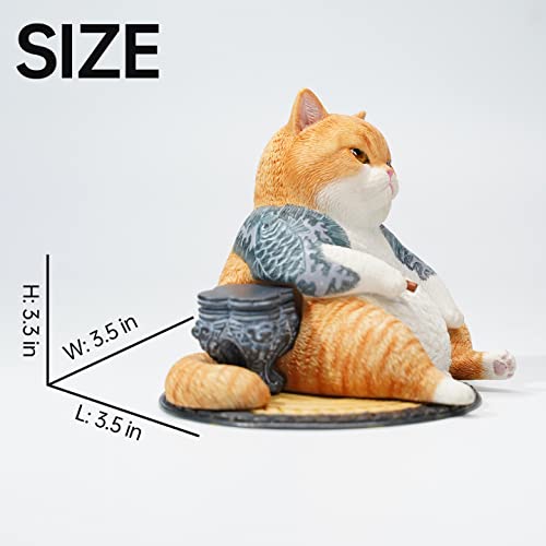 Statue de chat tatoué AMITD objet déco original pour rompre la monotonie - 3