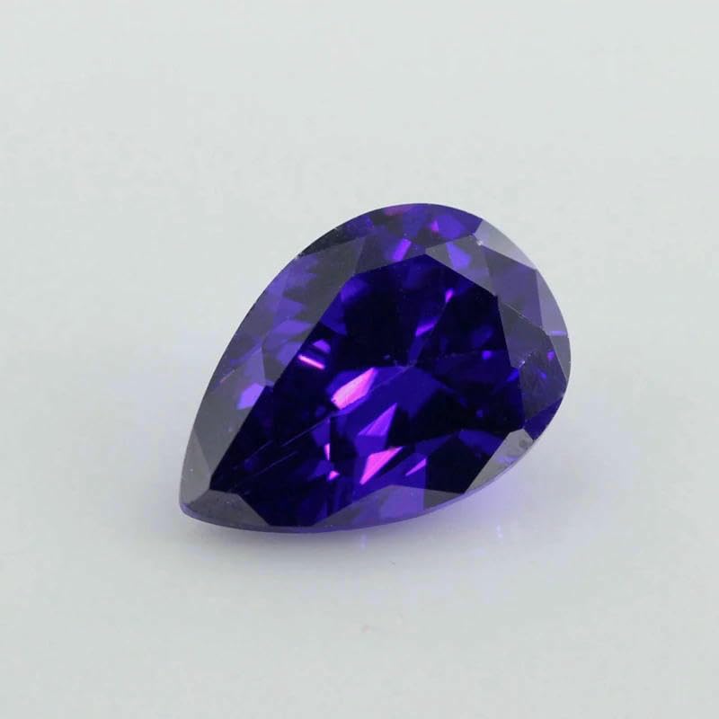 Mehrfarbige birnenförmige Zirkonia-Steine, lose synthetische Edelsteine, Perlen, CZ-Steine für Schmuck, 2 x 3 – 13 x 18 mm, AAAAA, violett, 6 x 8 mm, 50 Stück