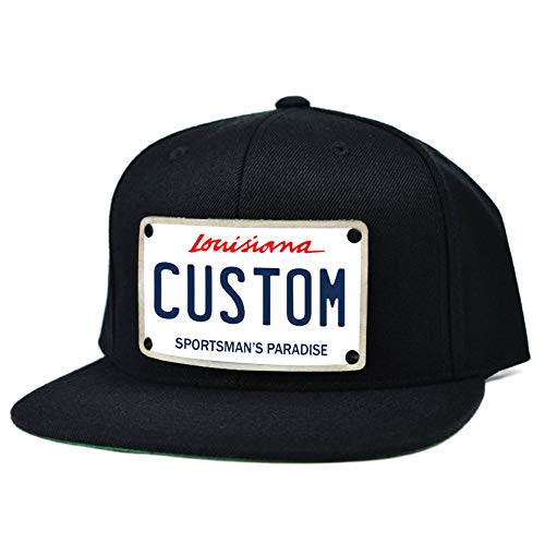 Custom Louisiana License Plate Snapback Hat Black