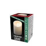 Konstsmide 1840-100 dużych świec / 3D Living Operated Bezpłomieniowy prawdziwy wosk/lampy druciane/funkcja timera 4 lub 8 godzin/14 x 10 cm/ciepłe diody LED, białe świece bateryjne