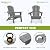 nevilywood Folding Adirondack Chair - Extended Ergonomic Backrest, Cup Holder - Easy Assembly - Durable HDPE Plastic, Weather Resistant & Maintenance-Free - Lawn, Patio, Deck Supports 400lbs Grey