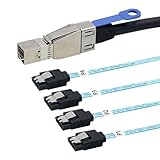 Utilisation : le SFF8644 HD Mini SAS 36 broches à l'extrémité hôte (carte HBA) et la sortie 4 x SATA à l'extrémité cible (comme SSD ou HDD).