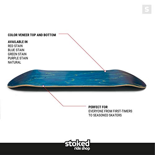 Stoked Ride Shop Blank Skateboard Deck Only | 8.25\" (Blue | Deck Only)