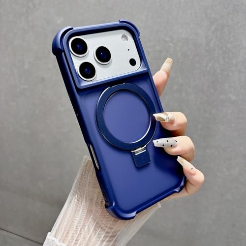 Coque rigide pour iPhone 17 bleu en silicone magnétique de qualité supérieure Big Ring