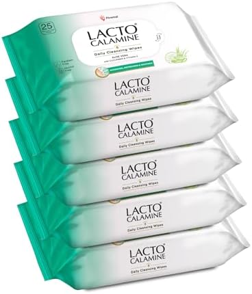 Daily Cleansing Face Wipes 25N Each - Pack of 5 | Makeup Remover Wipes | Wet Tissue for Face with Aloe Vera, Cucumber & Vitamin E | Wet Wipes for Women & Men | Paraben & Alcohol Free