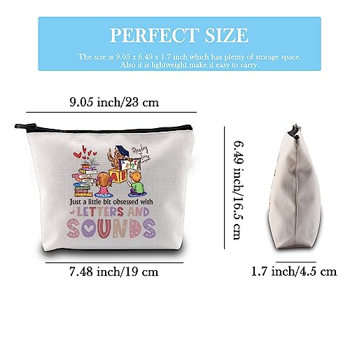 GJTIM Reading Coach Teacher Interventionist Specialist Literacy Gift Phonics Gift Zipper Pouch Makeup Bag (Letters and Sounds Bag) - Image 2