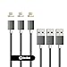 NetDot Gen7 3 Pack Cable de Carga y Transferencia de Datos magnético Trenzado de Nylon Compatible con Dispositivo Android (1M Micro USB/Paquete de 3 Gris)