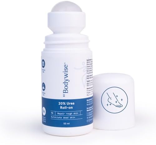 Be Bodywise 20% Urea Foot Cream Roll On 50ml | For Dry & Cracked Heels | With 2% Lactic Acid, Olive Oil & Vitamin E | Helps Repair and Moisturise Cracked Heels