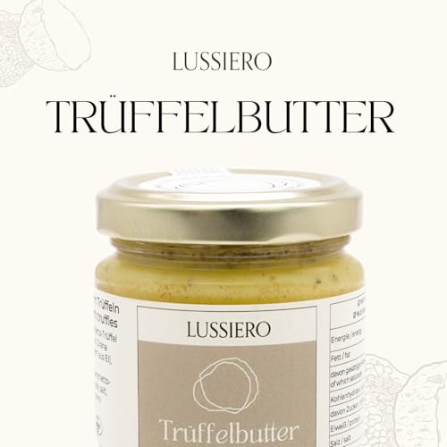 Lussiero Trüffelbutter mit echtem Weissem Bianchetto Trüffel Tuber Borchii 80g