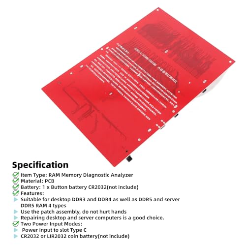 Image of Memory Tester, Memory Diagnostic Analyzer, 4 in 1 Desktop DDR3 DDR4 DDR5UDMM DDR5RDIMM Tester Card for Desktop Server Computers