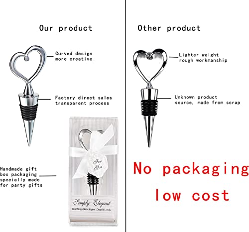 30Pcs Love Design Heart Shape Wine Stoppers For Wedding Favors Bridal Shower Party Gifts For Guests Souvenir Decorations With Individual Package #TOP5