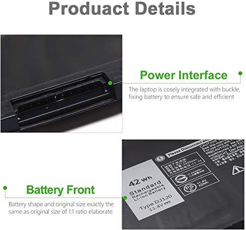 Batterie DJ1J0 Haute Performance pour Dell Latitude E7480 E7280 42Wh - 5