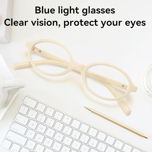 Image of Dollger Oval Blue Light Glasses for Women Men Fashion Retro 90s Small Frame Computer Glasses
