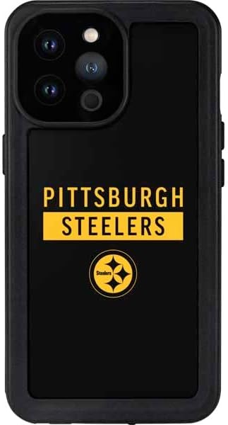 Skinit Waterproof Phone Case Compatible with iPhone 14 Pro Max - Officially Licensed NFL Pittsburgh Steelers Black Performance Series Design
