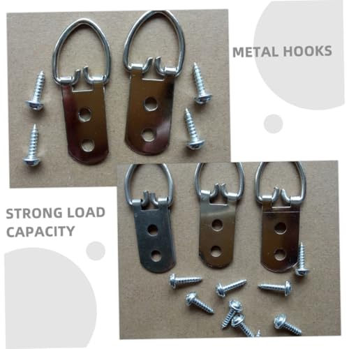 Image of Outanaya 20pcs Heavy Duty d Hangers Strong Load Capacity Hooks for Wall Hanging Pictures Clothes and Artwork Easy Installation d Shaped Picture Frame Hardware
