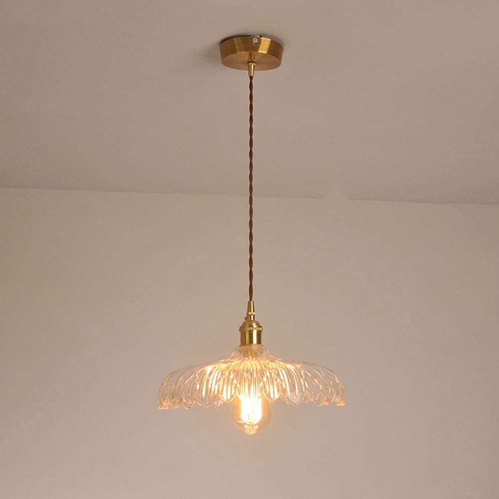 Suspension LED moderne ambiance minimaliste verre cuivre balcon et chambre