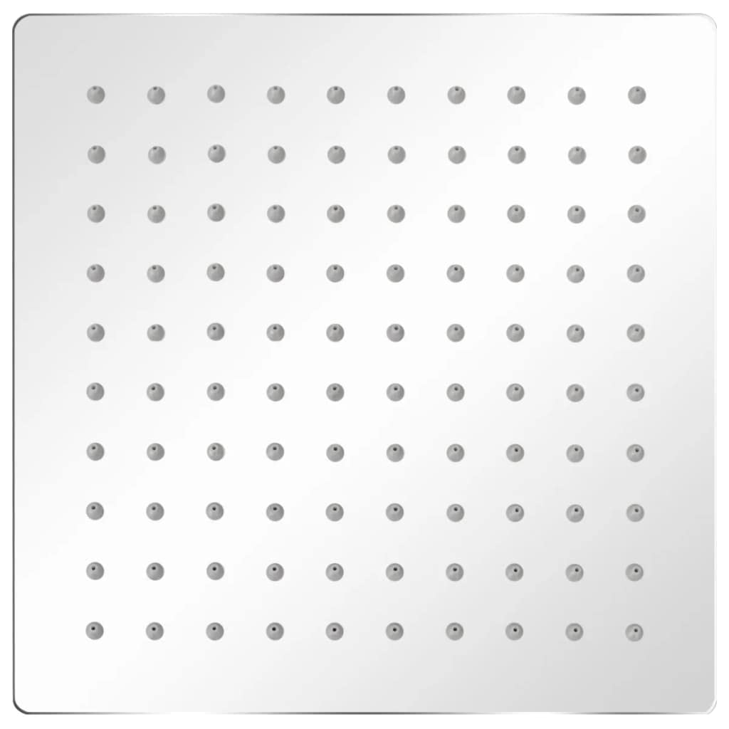 Deszczownica zestaw 2 głowic ze stali nierdzewnej 20 x 20 cm, kwadratowa głowica prysznicowa ze 100 dyszami zapobiegającymi osadzaniu się kamienia, montaż na ścianie lub suficie, kolor srebrny
