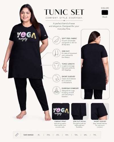 Image of In Love Women's Printed Cotton Plus Size Longline T-Shirt with Pockets | Cotton fabric - soft longline T-shirt with easy plus-size fit