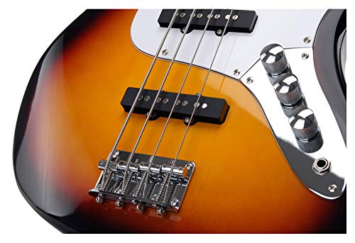 Rocktile Groover's Pack JB E-Bass Komplettset Sunburst (Verstärker, Tasche, Kabel, Gurt, Ersatzsaiten und Schule mit DVD)