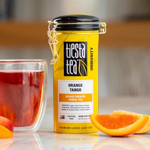 Image of Tiesta Tea - Orange Tango, Loose Leaf, Orange Hibiscus Herbal Tea, Premium Non-Caffeinated Fruit Blend, Makes Hot or Iced & Up to 50 Cups, 4oz Refillable Tin