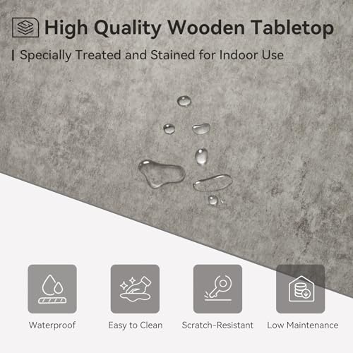 LITTLE TREE 63-Inch Home Bar Table, 2-Tier Storage Shelf Mini Bar Unit, Kitchen Pub Table, Small Bar Counter, Grey + Rustic - Image 6