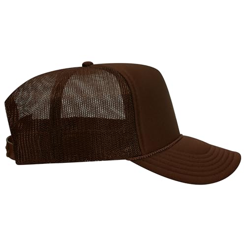 Image of OTTO Polyester Foam Front 5 Panel High Crown Mesh Back Trucker Hats in 97, Bulk, Wholesale