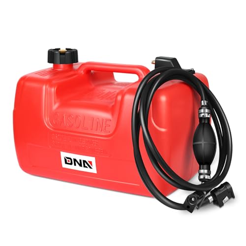 DNA MOTORING 12L / 3 Gallon Portable Diesel Gasoline Coal Fuel Gas Tank for Fishing Boat Yacht Shipboard Operations w/Hose Red TOOLS-00467