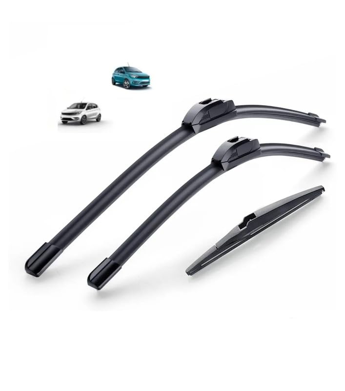 Image of AWB 22 inch+16 inch Frameless /Soft Wiper Blades with 10 inch Rear Specific Wiper Blade Replacement Set for Tata Tiago, Tiago EV(Set of 3)