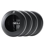 MiLi MiTag Duo Traceur Localisateur D’Objets Bluetooth, Compatible avec Apple et Android Localiser, pour Valises/Portefeuilles/Clés/Sacs/Bagages, Batterie Remplaçable, 4 Pack