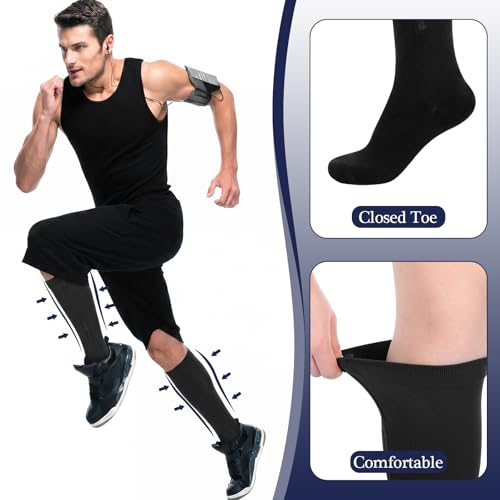 Image of Tarpop 4 Pairs Men Zipper Compression Socks Colorful 20-30mmhg Compression Stockings with Zipper for Men Women Swelling Edema