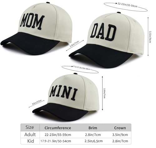 Image of Dad Mom Papa Mama Mini Trucker Hat for Men Women, Matching Parent-Child Cap