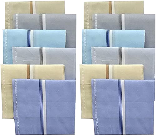 Inara Creation Men’s Cotton Handkerchief With Colour Border (Multicolour, Free Size)