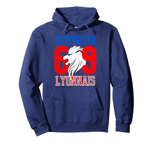 Supporter Lyonnais Football Lyon Humour Foot Sweat à Capuche, Unisexe pour Adultes, Bleu Marine, M