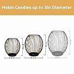OLEEK Outdoor Candle Holder Decor Set - Black Candle Holder - Candles Holders for Table Centerpiece - Hurricane Candles Holder for Pillar Candles Cage Candle Holders Black Wire Decorative - Image 3