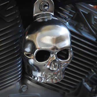 Harley Hammered Aluminum Skull Horn Cover