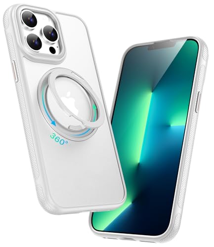 Image of for iPhone 13 Pro Max Case, Compatible with MagSafe, Slim Shockproof Military-Grade Rugged Protective Case with Stand, Camera Control, Comfort Grip (B-White, iPhone 13 Pro Max)