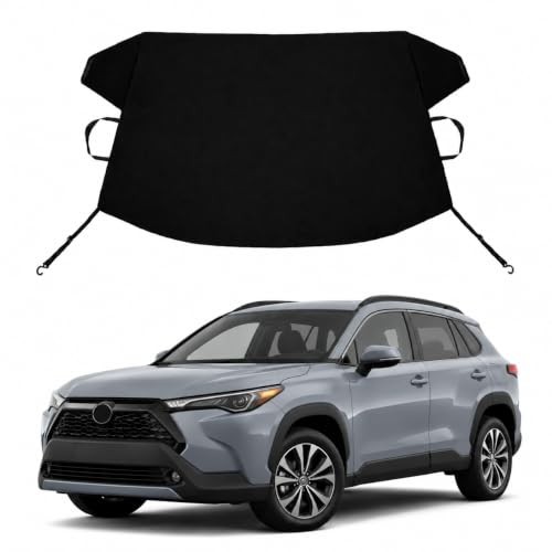 Image of Corolla Cross Custom Windshield Cover for Ice and Snow to-yo-ta Corolla Cross Heavy Duty 600D Oxford Fabric Windshield Protector Fit Waterproof Frost Snow Cover Winter Car Accessories