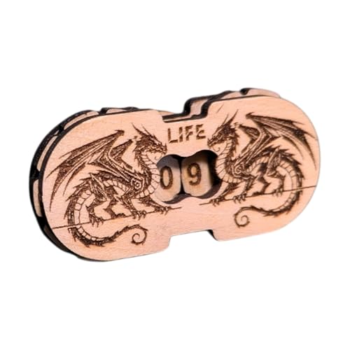 Générique - Compteur de Vie JDR Compact et Durable, Accessoire Incontournable pour Jeux de Role RPG, Univers Fantasy (Gravure Dragons) - -5%