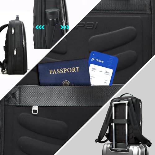 BOPai Laptop Backpack Men for 15.6 inch Business Smart Professional Lightweight Backpack with USB Charging Office Commuter Computer Rucksack Executive Anti Theft Black4