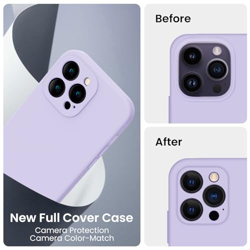 Image of FireNova Designed for iPhone 14 Pro Max Case, Silicone Upgraded [Camera Protection] Case, Soft Anti-Scratch Microfiber Lining Inside, 6.7 inch, Clove Purple