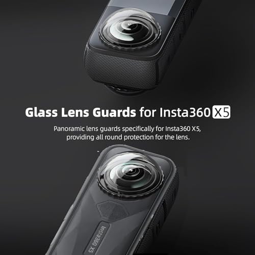 Image of Insta 360 One X5 2Pcs Dual Lens Protector Guard Sticky for Insta360 One X5 Action Camera Lens Cover Dust Proof, Anti-Strach Protective Insta360 Accessories (X5 Optical PC Lens)