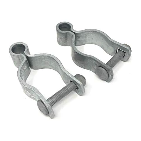 Pressed Steel Chain Link Fence Frame Hinge w/Bolt - (2 Sets Pack) (1-5/8") Cover