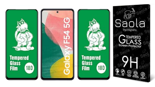 Image of Saola 18D Tempered Glass With Inbuilt AirBag Borders For Samsung Galaxy F54 5G (Pack Of 2) with Free Installation Kit. Full screen Coverage - 6.7 inch