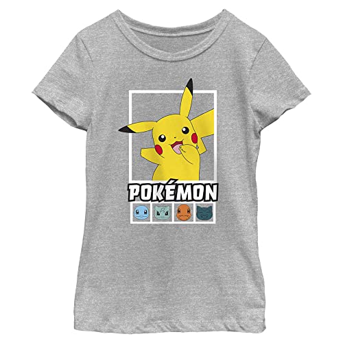 T-shirt Pokémon Fille imprimé Squares Team en coton col rond