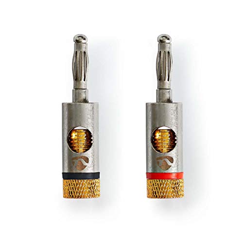 Banana Connector Chapado en Oro NEDIS Conectores de Audio de Alta Fidelidad en Metal