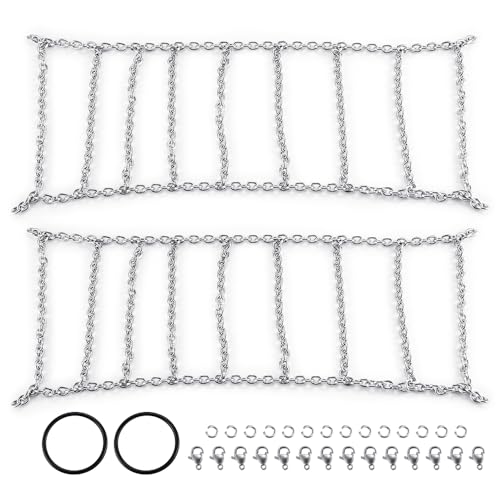 MORLORDY 2Pcs RC Snow Chains 2.2 inch Anti-Slip Tires Chains for Axial SCX10 90046 Waith 90018 1/10 RC Rock Crawler Car(120MM)